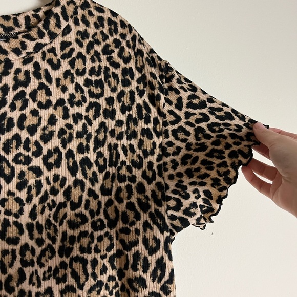 Good Luck Gem NWT Leopard Print Rib Minidress Size Large - Picture 4 of 6